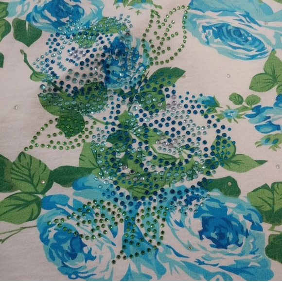 Quacker Factory Rhinestones Bling Jacket Woman Plus 3X Full Zip Cottage Coastal - Picture 10 of 11